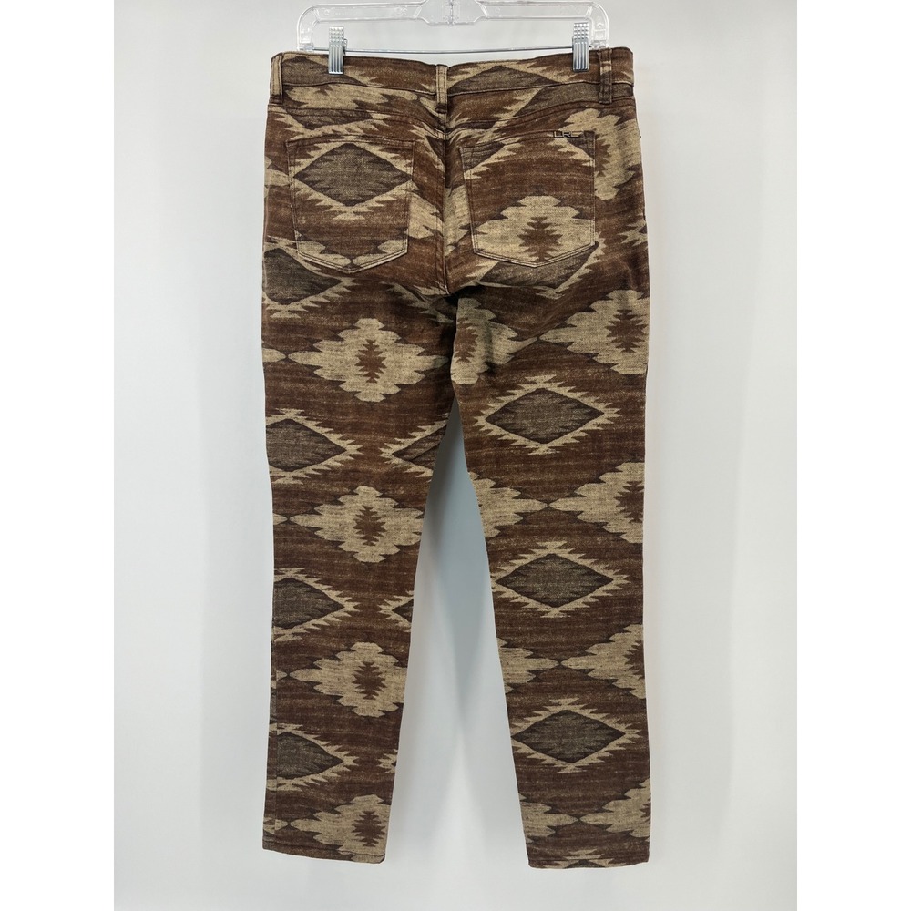 Lauren Jeans Co Ralph Lauren Skinny Pants Womens 10 Brown Southwest Aztec Print - Picture 3 of 8